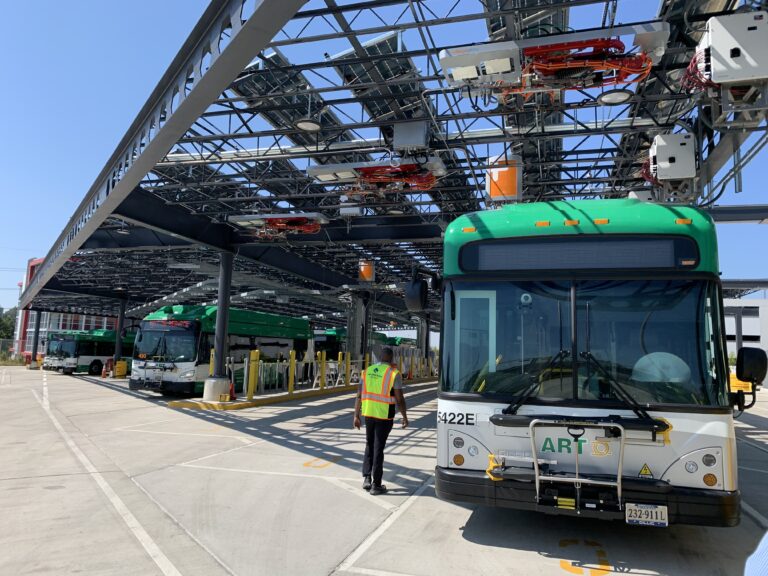 ART Shirlington Facility bus at driver